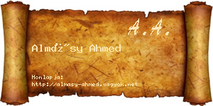 Almásy Ahmed névjegykártya